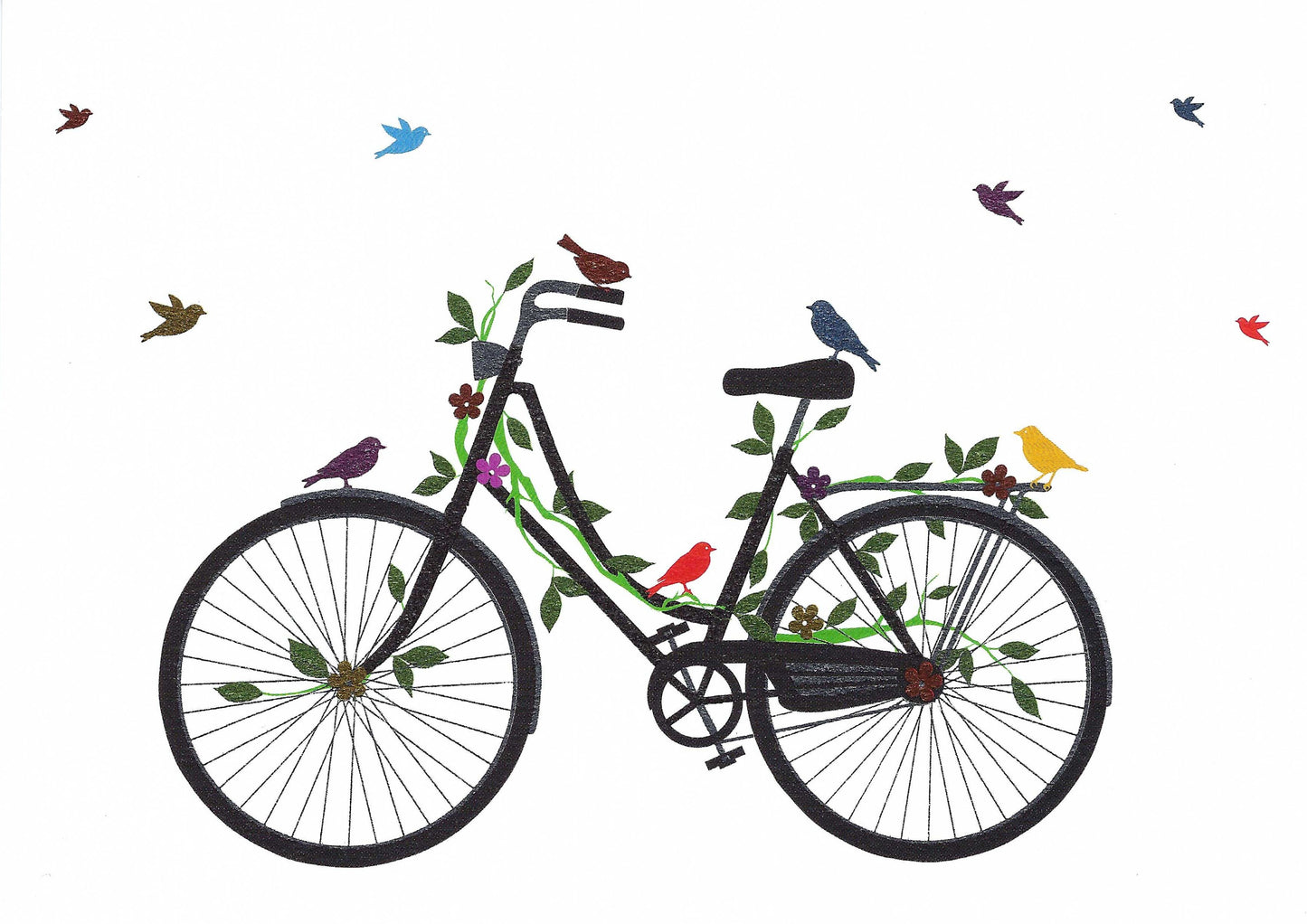 Decorated Bicycle Postcard by Skowronski & Koch with foil details