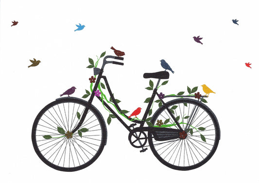 Decorated Bicycle Postcard by Skowronski & Koch with foil details