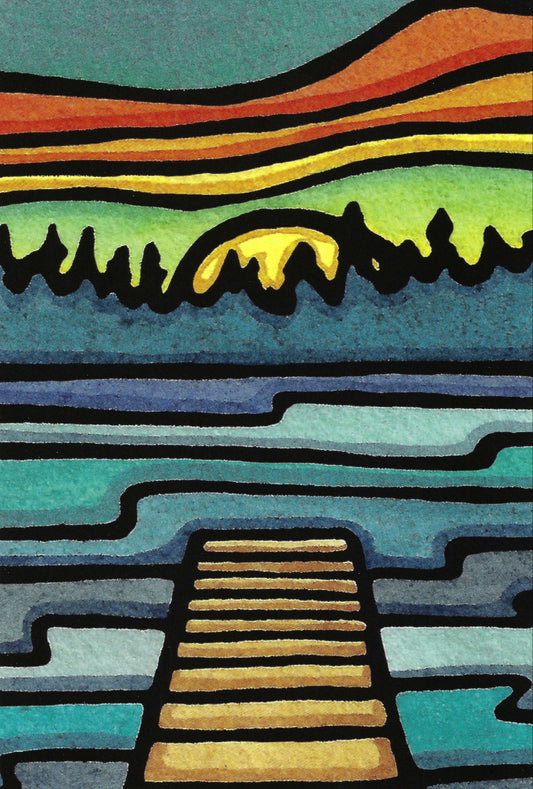 Dock - Lake Life Postcard by Sarah Angst Art