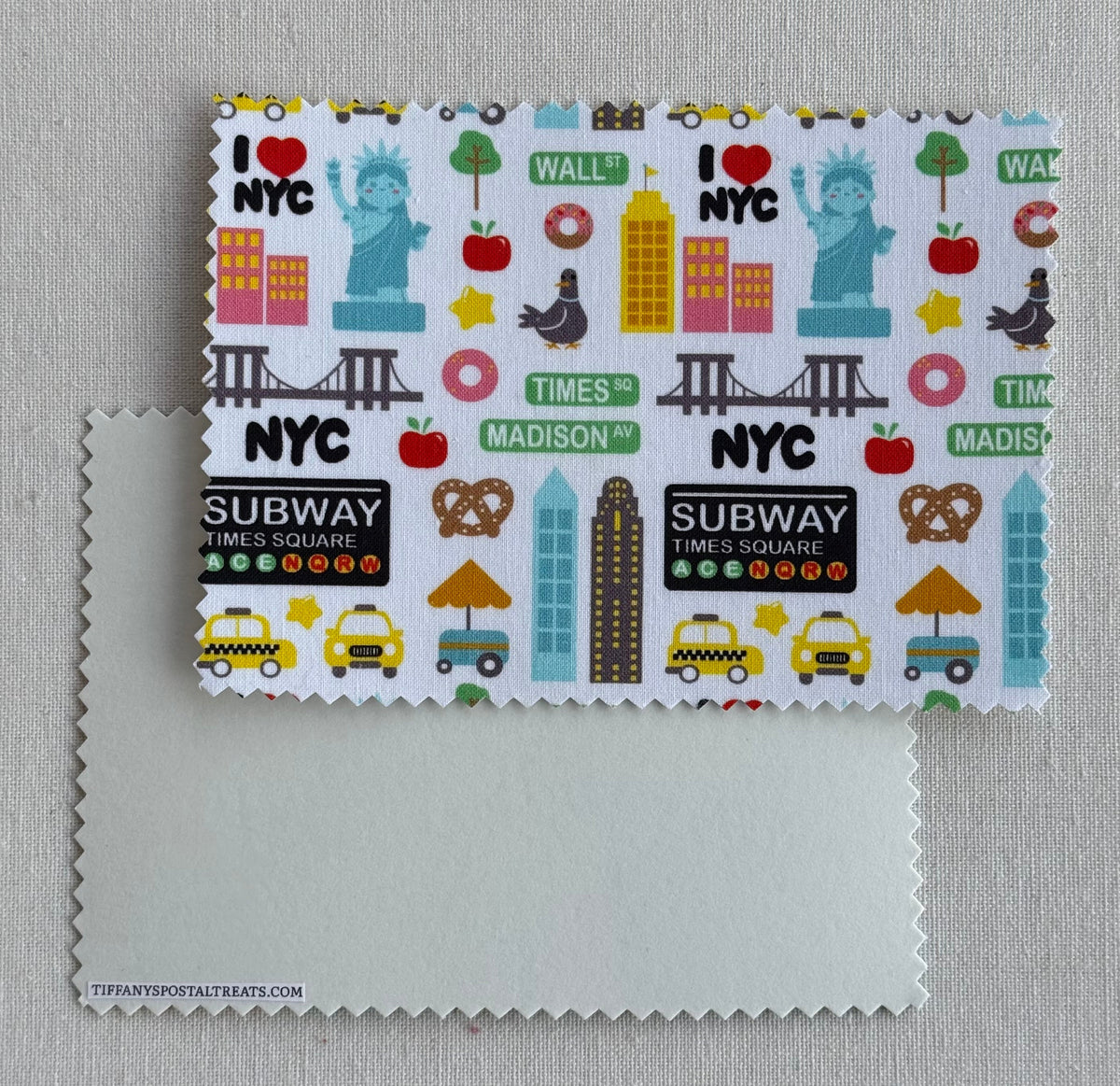 New York City Fabric Postcard