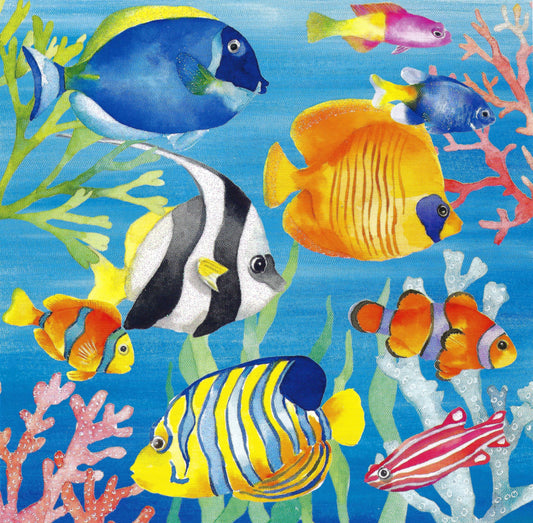 Edition Gollong - Carola Pabst - Fish - Fishes - Postcard with glitter details