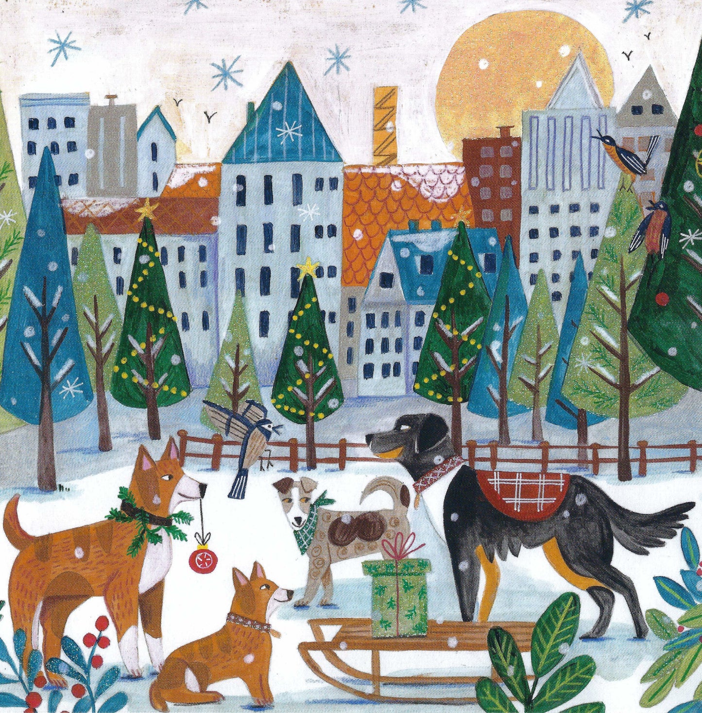 Edition Gollong - Caroline Bonne Müller - Christmas - Dogs - Postcard