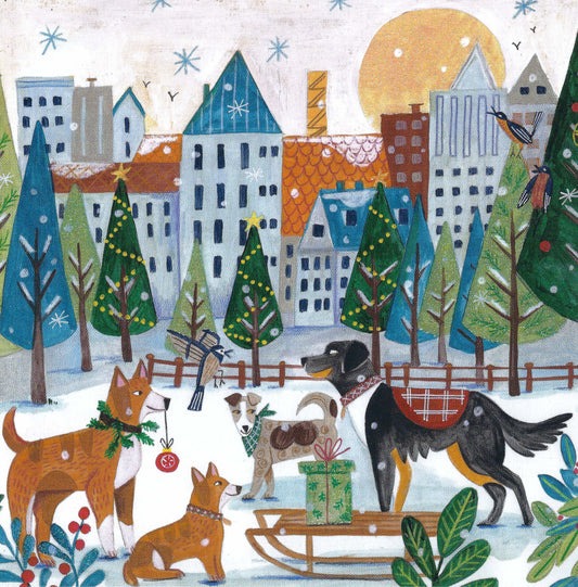 Edition Gollong - Caroline Bonne Müller - Christmas - Dogs - Postcard