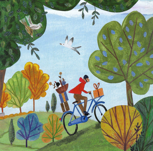 Edition Gollong - Caroline Bonne Müller - Cyclist - Picnic - Postcard
