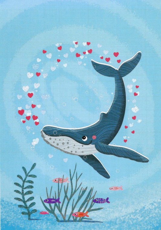 Edition Gollong - Whale - Hearts - Postcard
