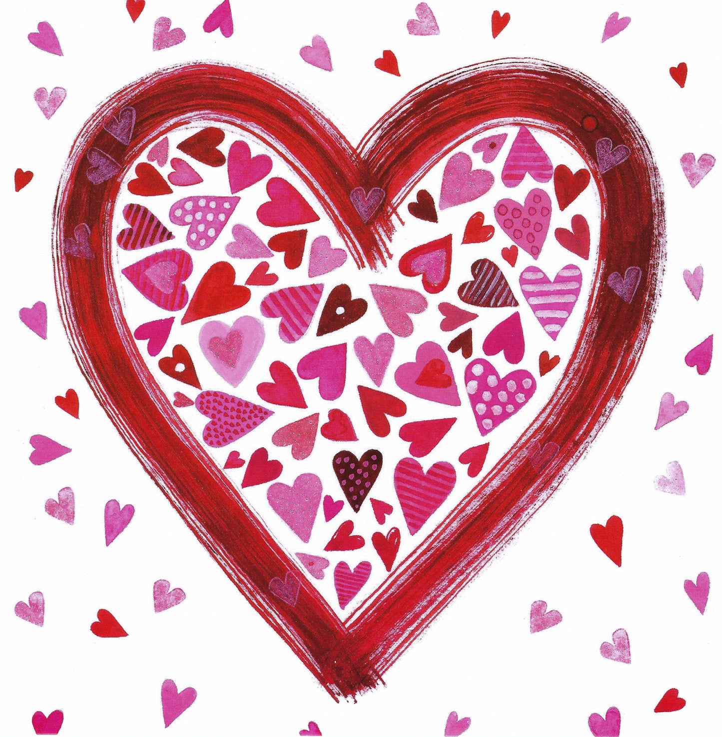 Edition Gollong - Kerstin Heß - Heart - Hearts - Postcard with glitter details