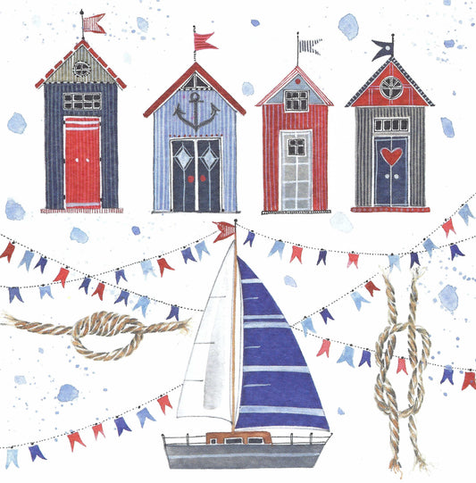 Edition Gollong - Sailboat and Cottages - Knot - Nautical - Postcard