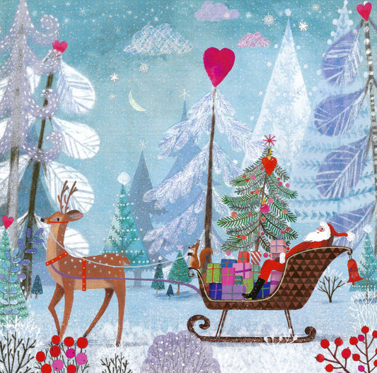 Edition Gollong - Mila Marquis - Christmas - Santa - Sleigh - Postcard