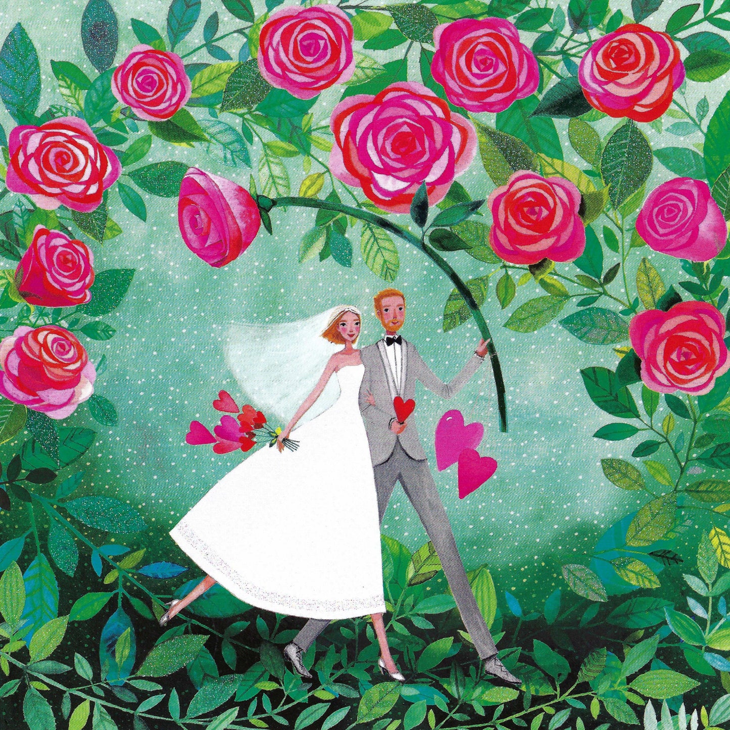 Edition Gollong - Mila Marquis - Wedding - Couple - Love - Bride - Groom - Roses - Wedding - Postcard