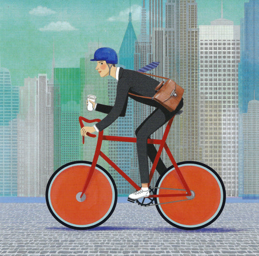 Edition Gollong - Mila Marquis - Cyclist in the City - Postcard