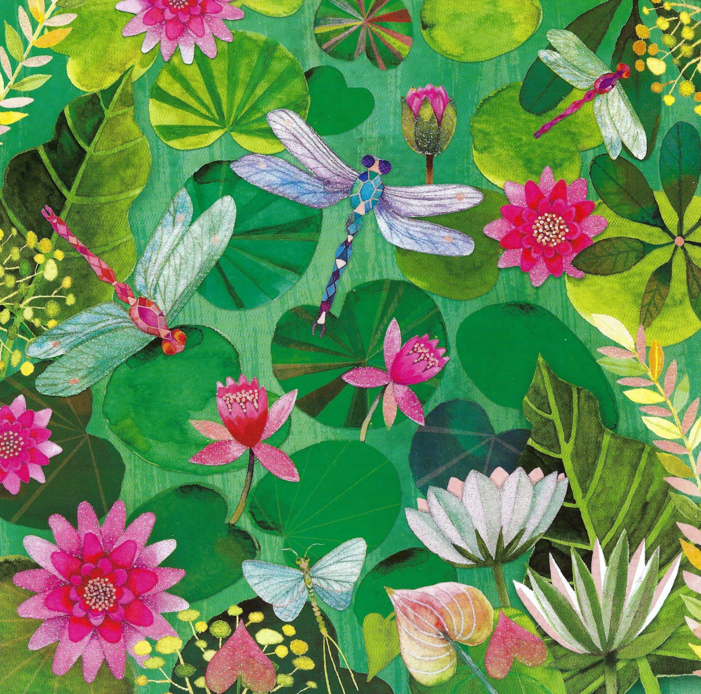 Shades of Green – Curated Postcard Pack with Stickers & Washi Tape
