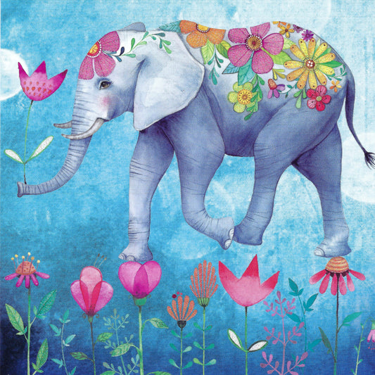 Edition Gollong - Mila Marquis - Flower Elephant - Flowers - Elephant - Postcard
