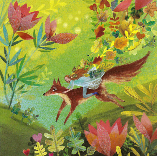 Edition Gollong - Mila Marquis - Girl - Fox - Flowers - Postcard