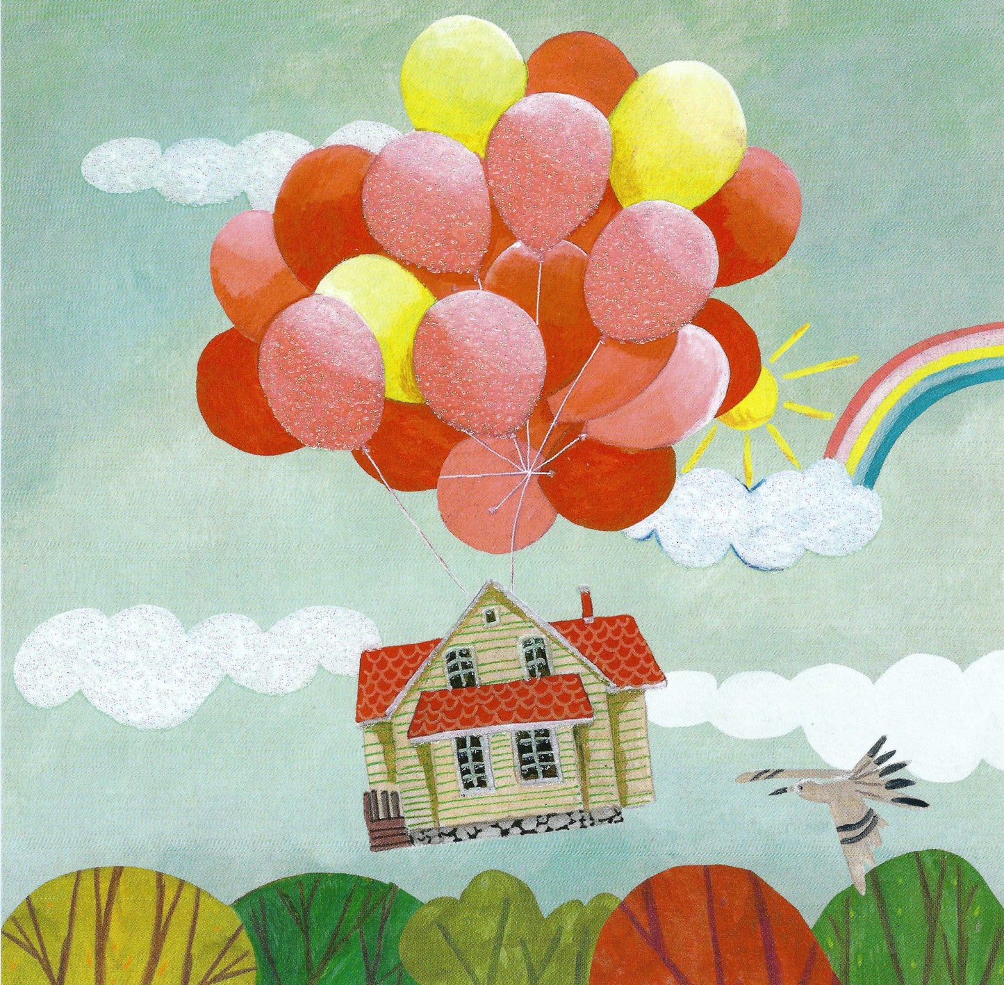 Edition Gollong - Caroline Bonne-Müller - House with Balloons - Postcard