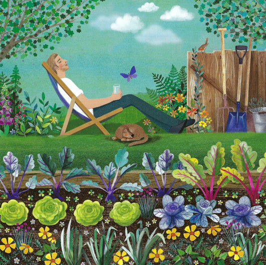 Edition Gollong - Mila Marquis - Man - Dog - Garden - Postcard