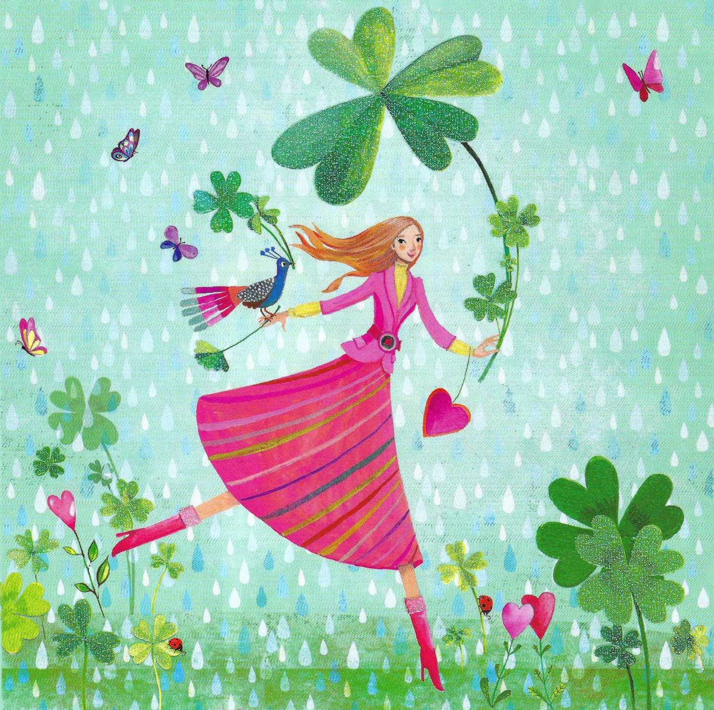 Edition Gollong - Mila Marquis - Woman with Shamrock - Postcard