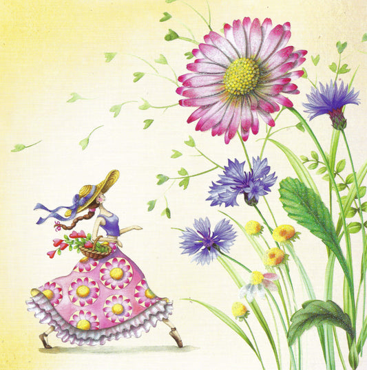 Edition Gollong - Nina Chen - Woman - Flowers - Postcard