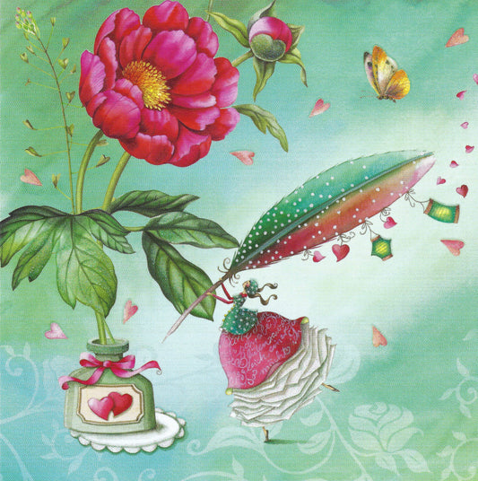 Edition Gollong - Nina Chen - Woman with Feather - Postcard