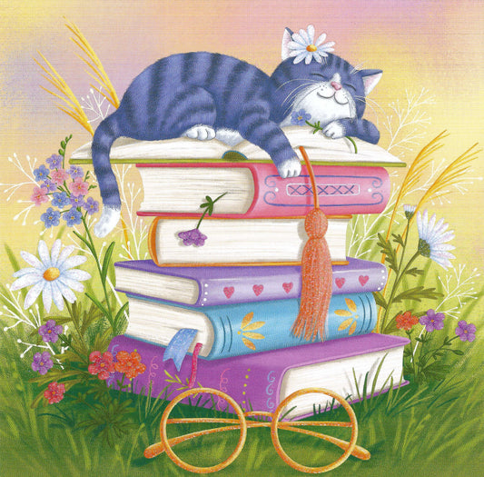 Edition Gollong - Book Cat - Books - Flowers - Postcard