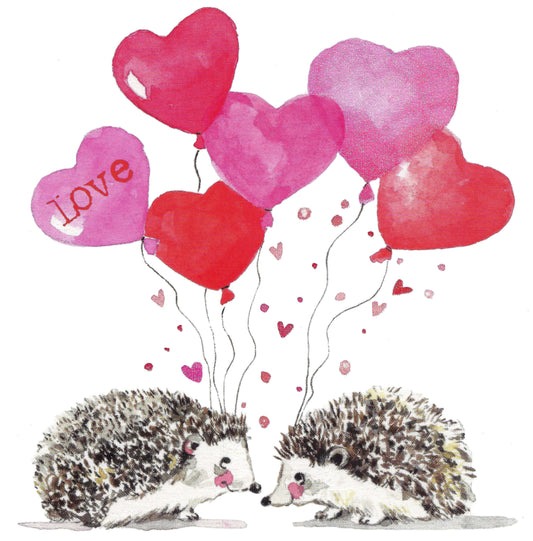 Edition Gollong - Carola Pabst - Two Hedgehogs - Balloons - Love - Postcard