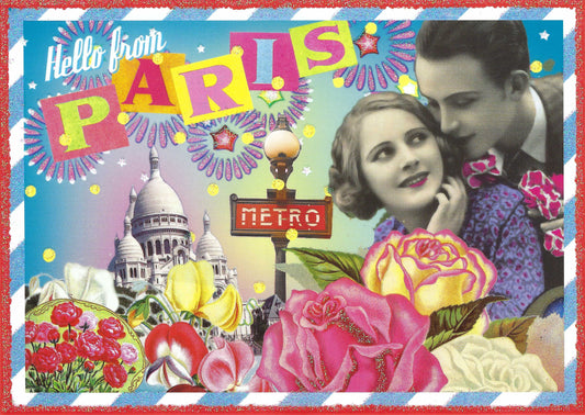 Edition Tausendschön - Hello from Paris - Sacré-Cœur - France - Couple - Vintage - Postcard