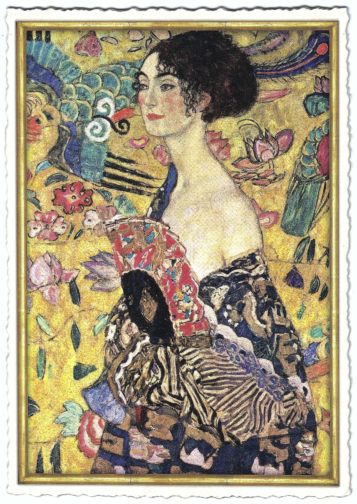 Lady with Fan Edition Tausendschön Postcard - Gustav Klimt 1917 - 1918 Portrait