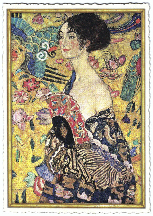 Lady with Fan Edition Tausendschön Postcard - Gustav Klimt 1917 - 1918 Portrait