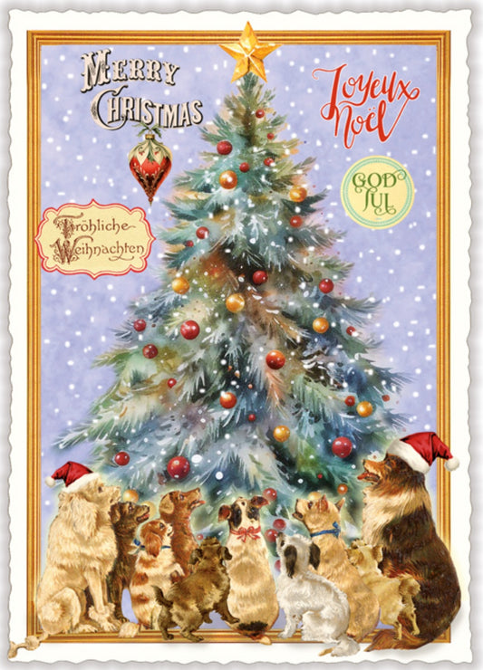 Edition Tausendschön - Merry Christmas - Dogs - Christmas Tree - Postcard