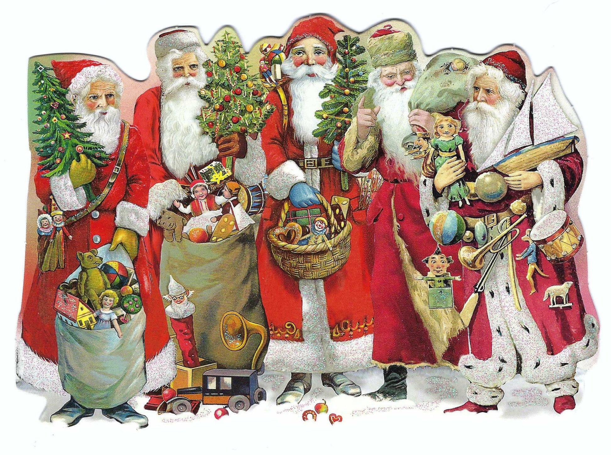 Edition Tausendschön Postcard - Santas - Christmas - Die-cut - Shaped