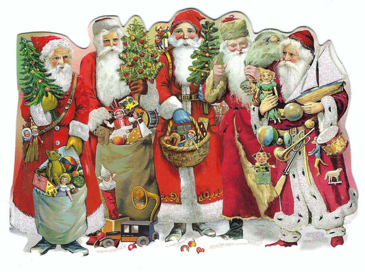 Edition Tausendschön Postcard - Santas - Christmas - Die-cut - Shaped
