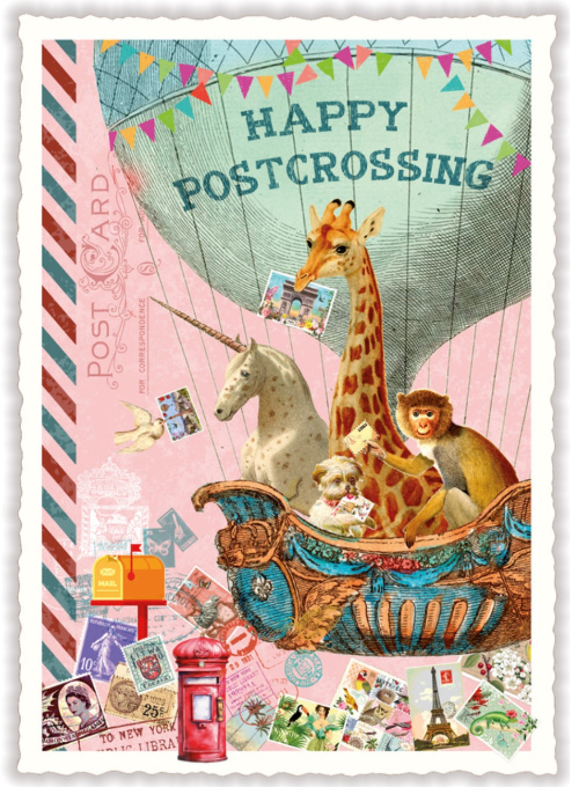 Happy Postcrossing Postcard by Edition Tausendschön