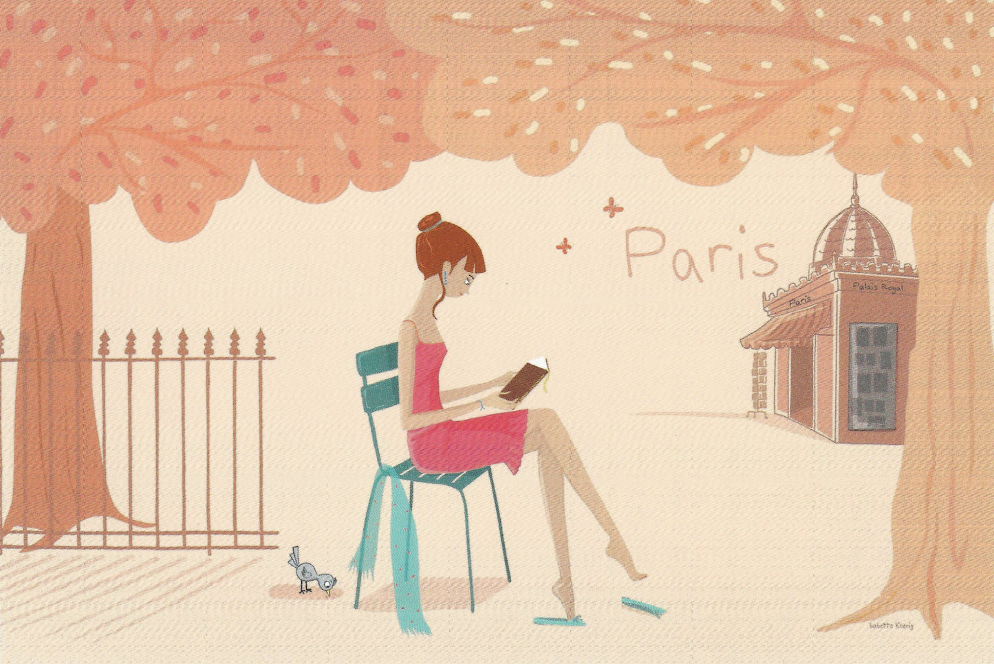 Editions Titi Pinson - Paris - Book - Reading - Park - Postcard