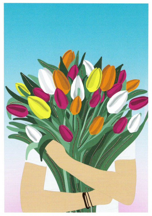 Editor - Art of Emotion - Bouquet - Tulips - Postcard with foil details