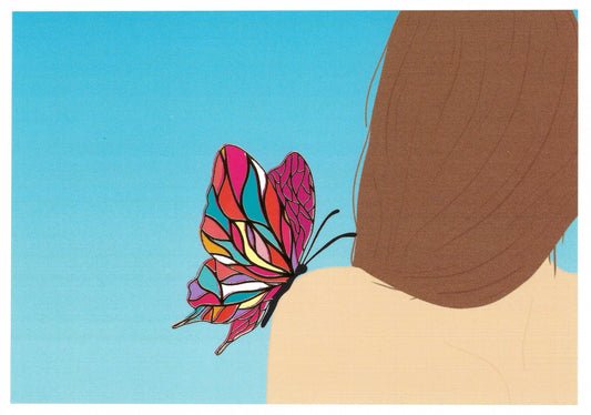 Editor - Art of Emotion - Butterfly - Gentle Landing - Postcard with foil details