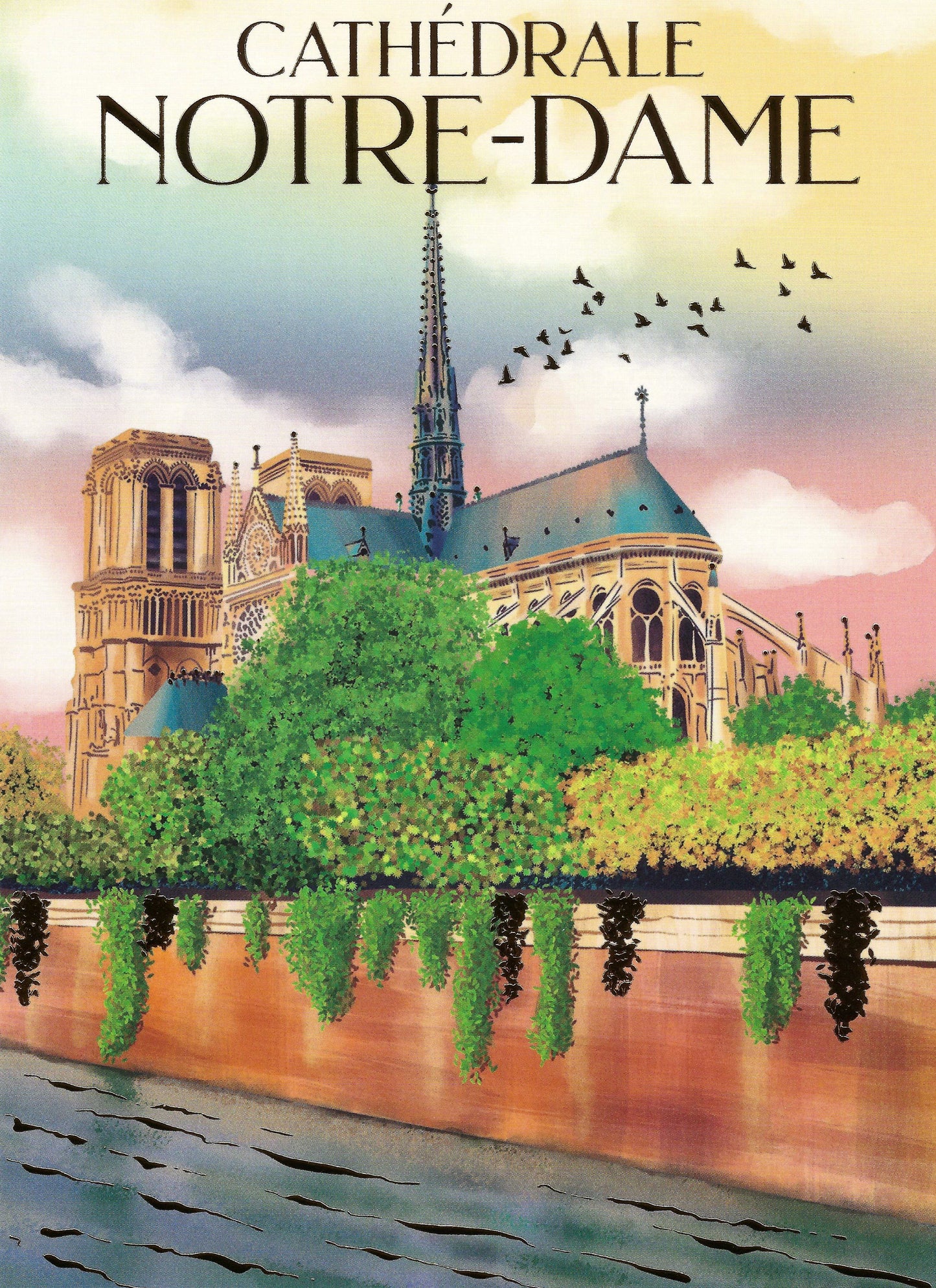 Editor - Art of Emotion Postcard - Cathédrale Notre-Dame - Paris - France - Postcard with gold foil details