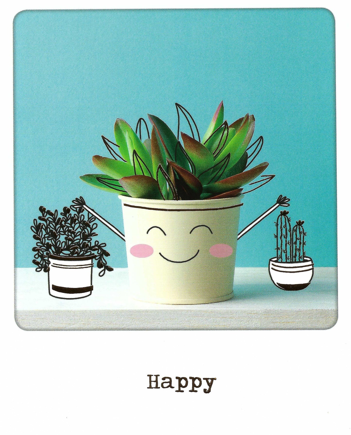 Editor - Art of Emotion - Clik - Happy - Plants - Cactus - Smile - Postcard with foil details