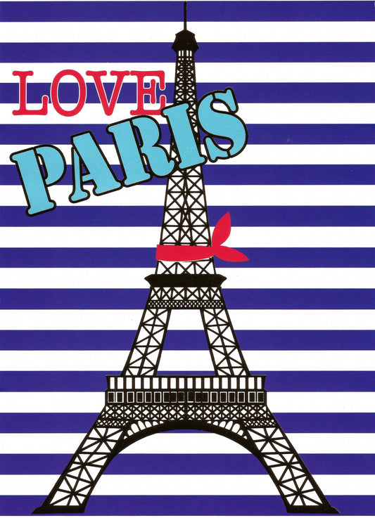 Editor - Art of Emotion - Destination Paris Postcard - Love Paris - Eiffel Tower - Postcard with gold foil details