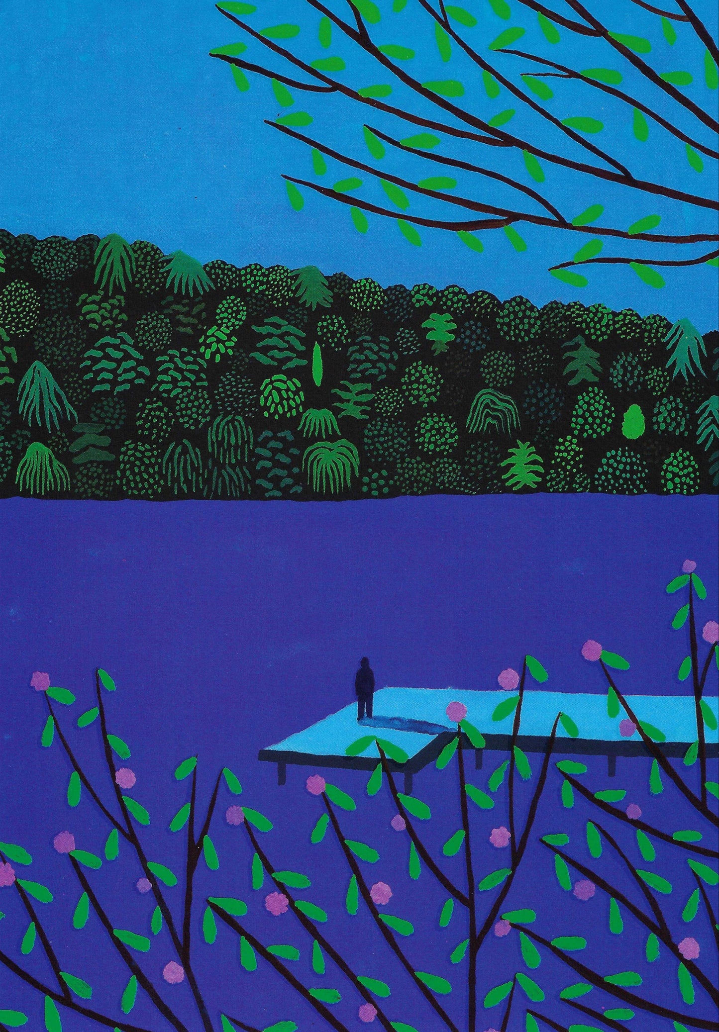 Editor - Art of Emotion - Lake - Nature - Night - Postcard with varnish details