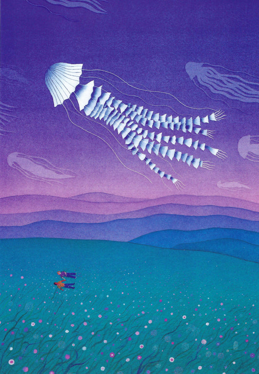 Editor - Art of Emotion - Nature - Jellyfish in the Sky - Postcard with varnish details