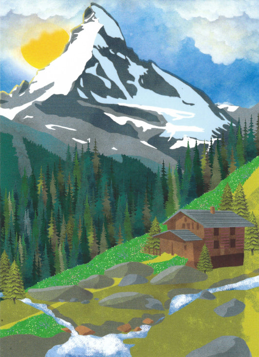 Editor - Art of Emotion - Mountains - Snow - Cabin - Postcard
