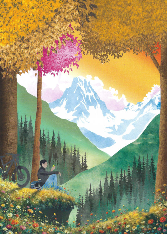 Editor - Art of Emotion - Mountains - Trees - Flowers -Bike - Postcard