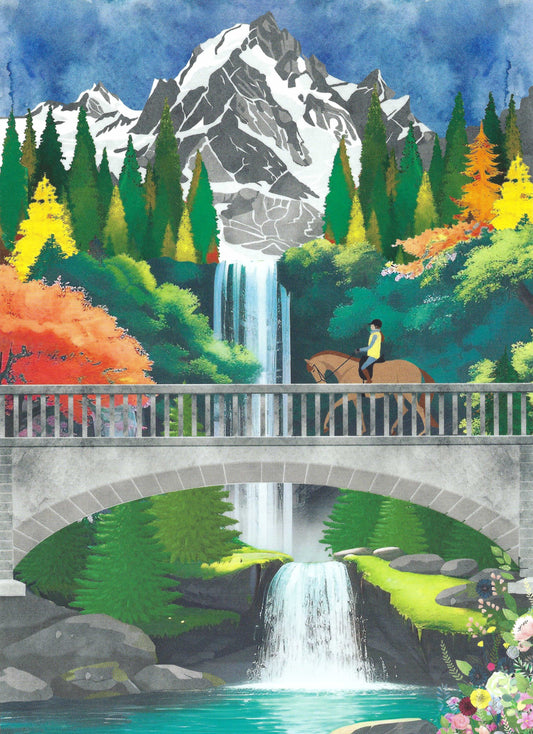Editor - Art of Emotion - Mountains - Waterfalls - Horse - Equestrian - Postcard