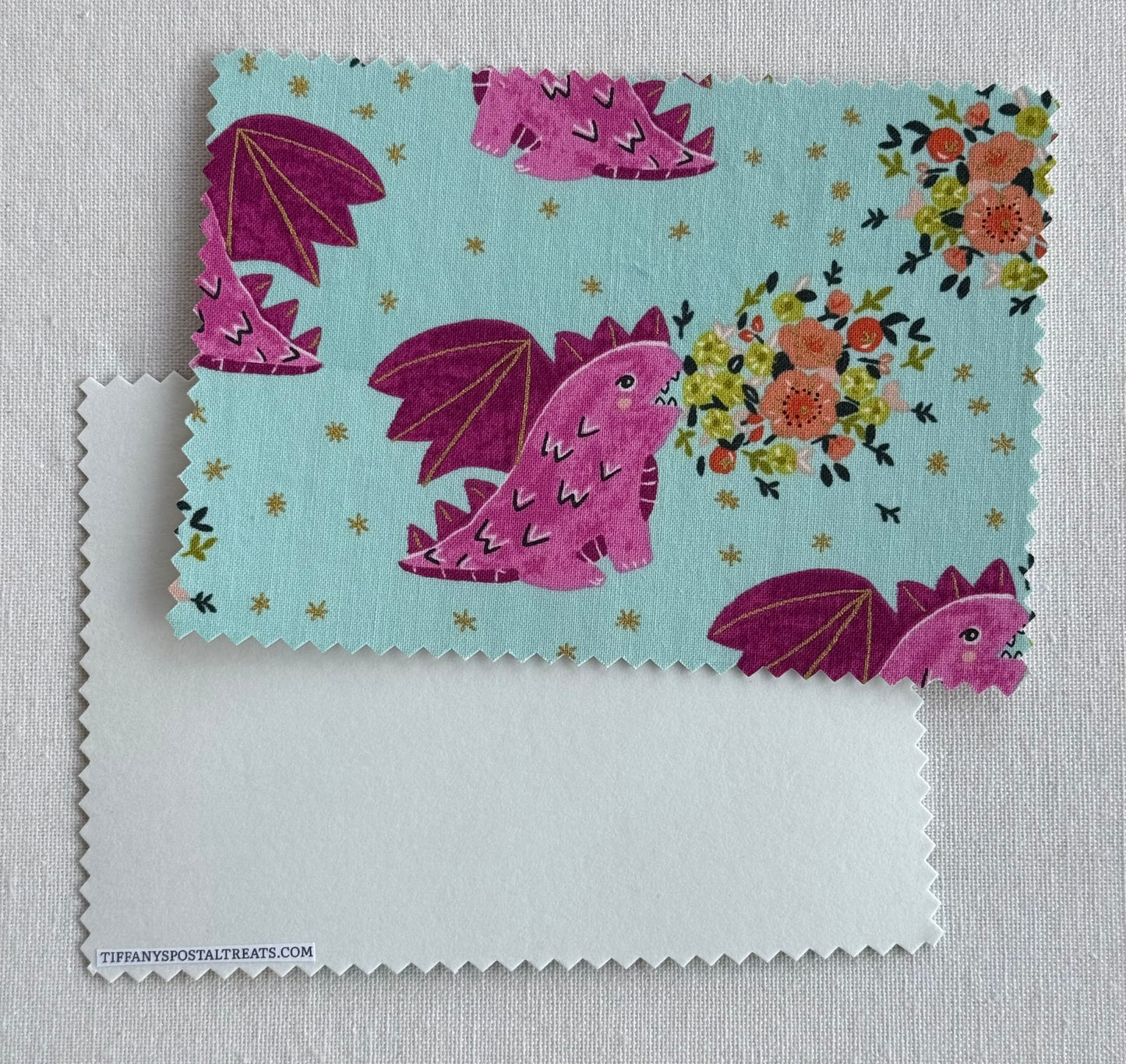 Pretty Dragon Fabric Postcard