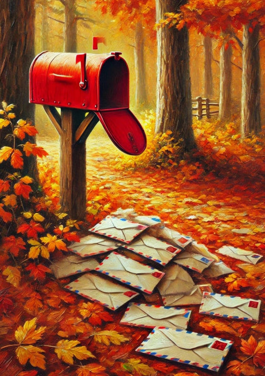 Mailbox Postcard - Autumn - Fall - Mail - Fripperies Postcard - Postcrossing Postcard
