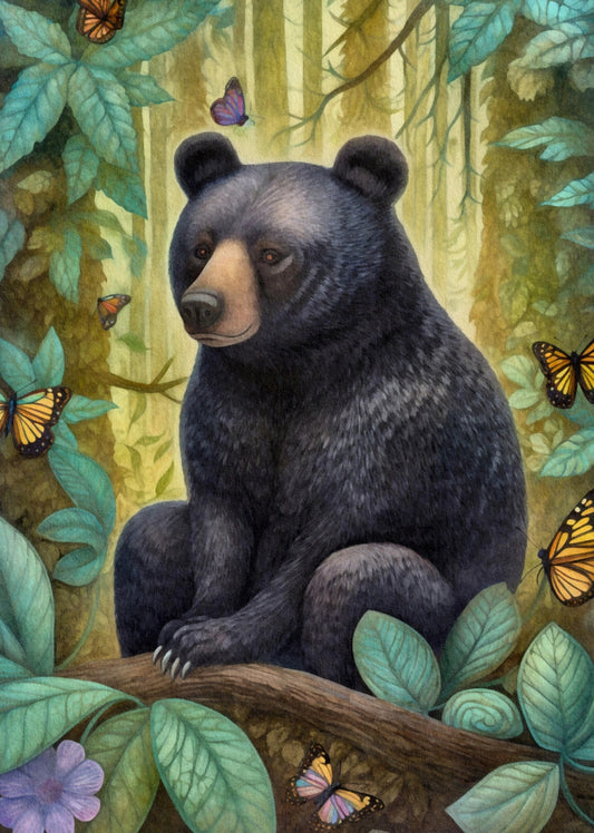 Fripperies - Black Bear - Animals of the Forest - Postcard