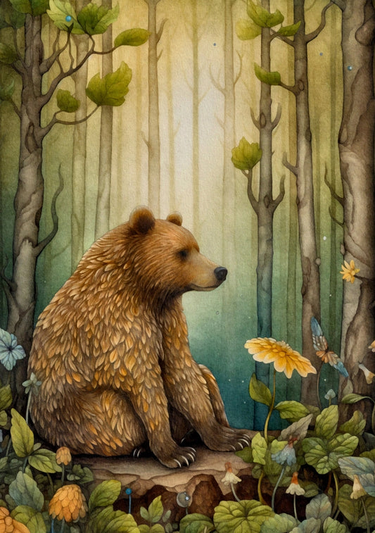 Fripperies - Brown Bear - Animals of the Forest - Postcard