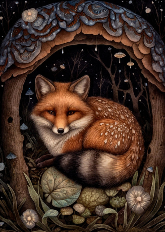 Fripperies - Fox - Midnight Animals - Postcard