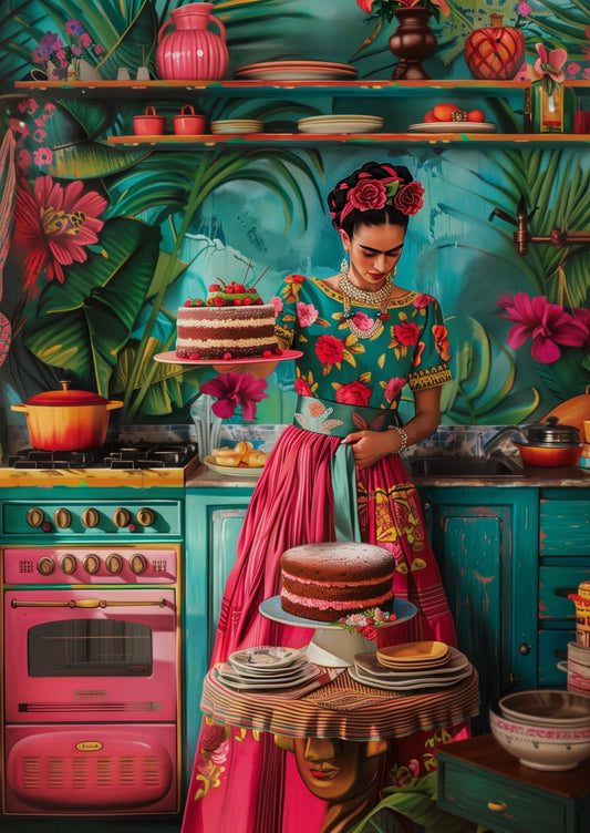Fripperies - Frida Kahlo - Baking Day - Postcard
