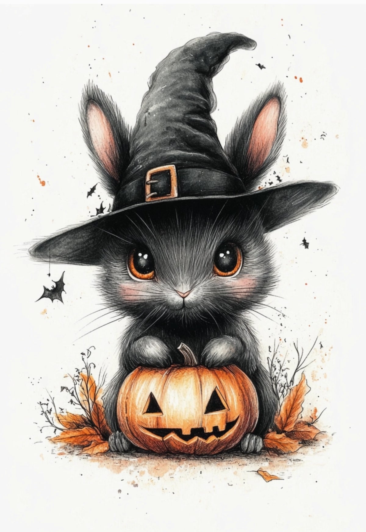 Halloween Postcard - Rabbit - Bunny - Fripperies Postcard - Postcrossing Postcard