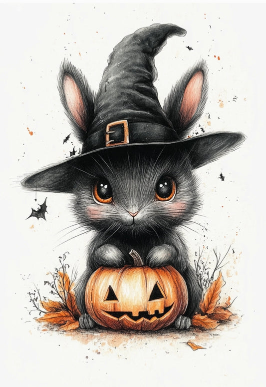 Halloween Postcard - Rabbit - Bunny - Fripperies Postcard - Postcrossing Postcard